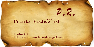 Printz Richárd névjegykártya
