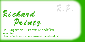 richard printz business card